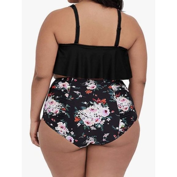 YSKKT Flounce Ruched High Waist Bikini Set 4XL - Picture 2 of 4